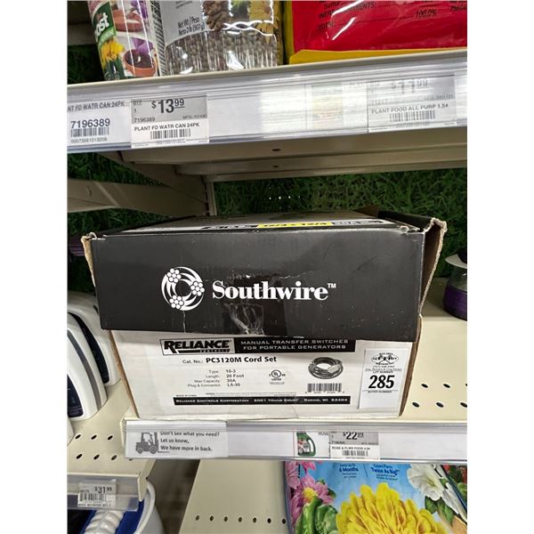 2-South Wire Generator Adapter, Reliance Generator Cord Set - 2 X $