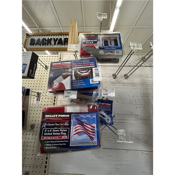 Asst. US Flags, 2 Plated US Flags