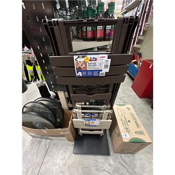 Adams Quick Fold Side Tables, 4 w/Merchandise Rack