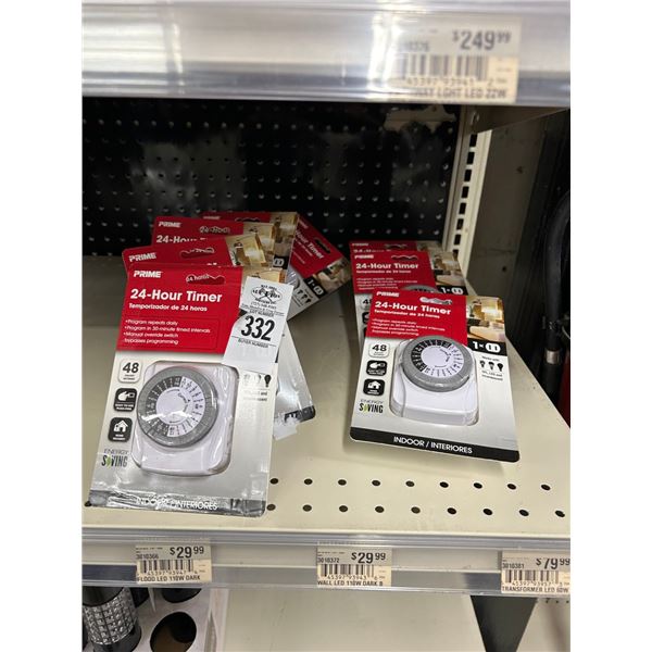 10-Prime 24 Hr. Indoor Timer - 10 X $