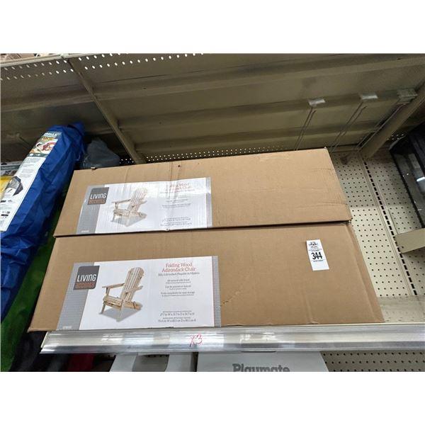 3-Living Accent Folding Wood Adirondack Chair - 3 X $