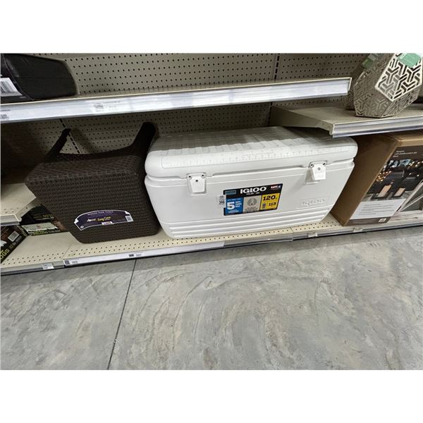 Igloo Insulated Large Cooler, Woven Side Table