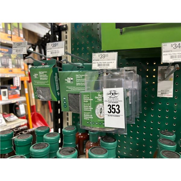 6-Big Green Egg High Temp Gas Kit, Temperature Gauge - 6 X $