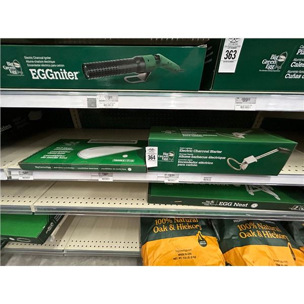 2-Big Green Egg Half Moon Convector, Electric Charcoal Starter - 2 X $