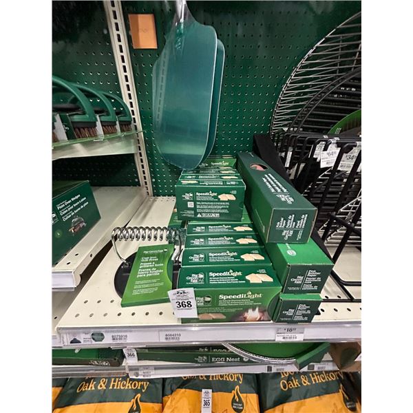 Big Green Egg Asst. Speed Light, Cast Iron Grill Press, Butcher Paper