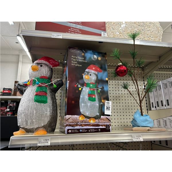 2-Luminated Acrylic Christmas Penguin Décor/Peanuts Style Charlie Brown Tree - 2 X $