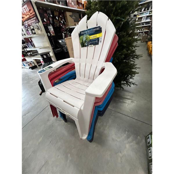 7-Adams Outdoor Lawn Chairs - 7 X $ - Some Damaged/Color Off