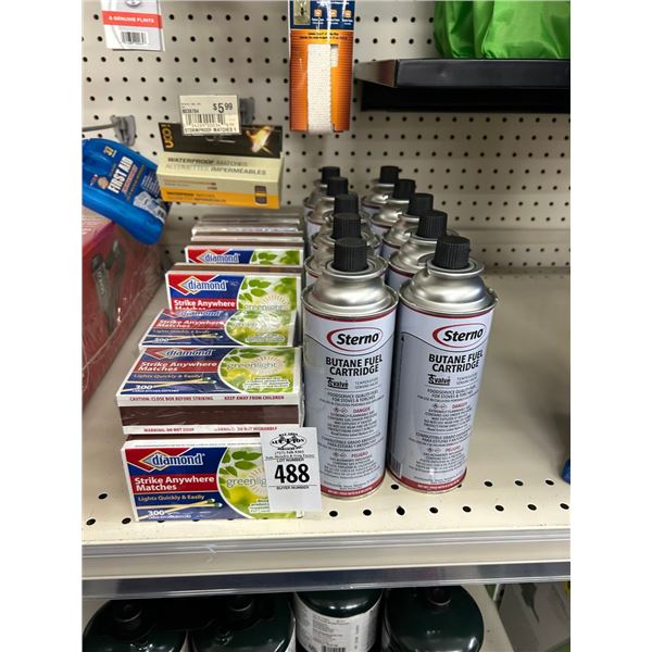 Asst. Sterno, Fuel Cartridges, Diamond Matches