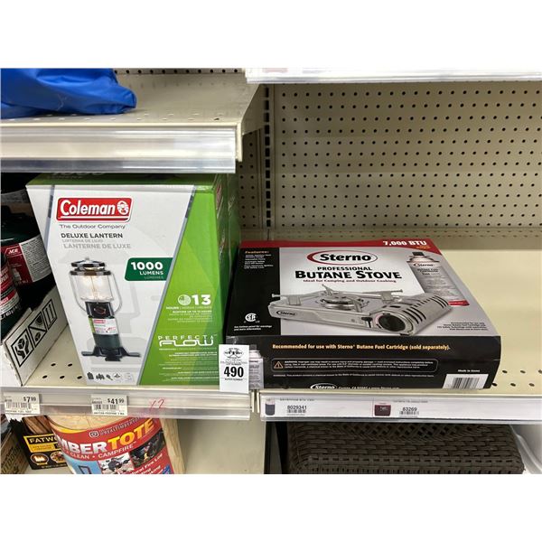 Coleman Outdoor Lanterns, Sterno Butane Stove