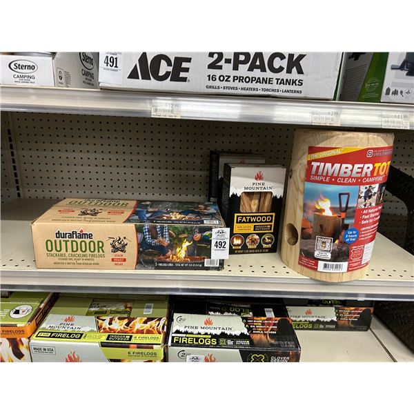 5-Dura Flame Outdoor Crackling Fire Log, Pine Mountain Fat Wood, Timber Tote Camp Fire