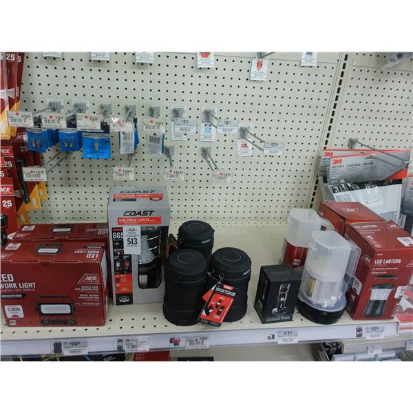 LED Work Lights 2, Lanterns 3, Pop Ups 3, Large Flashlights, Replacement Bulbs