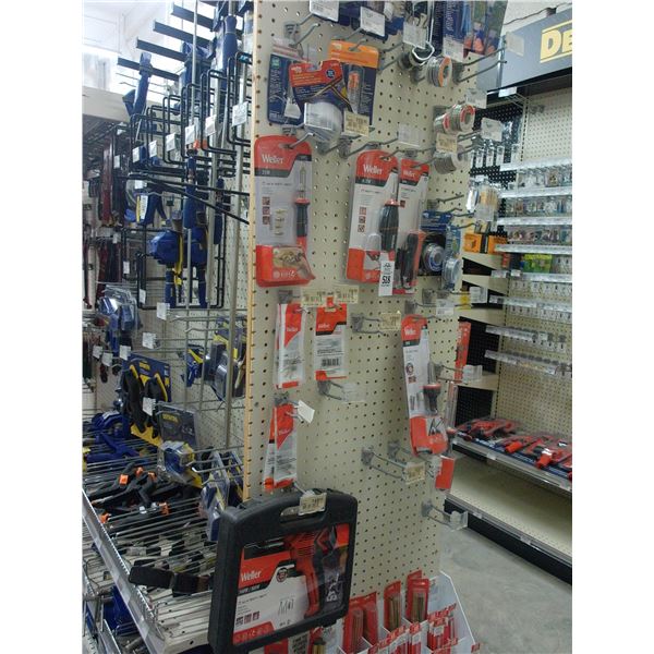 Weller Solder Gun, Asst. Supplies on Pegs