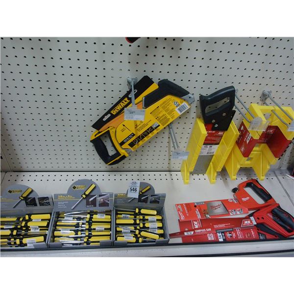 Miter Boxes w/Saws, Multi Screwdrivers