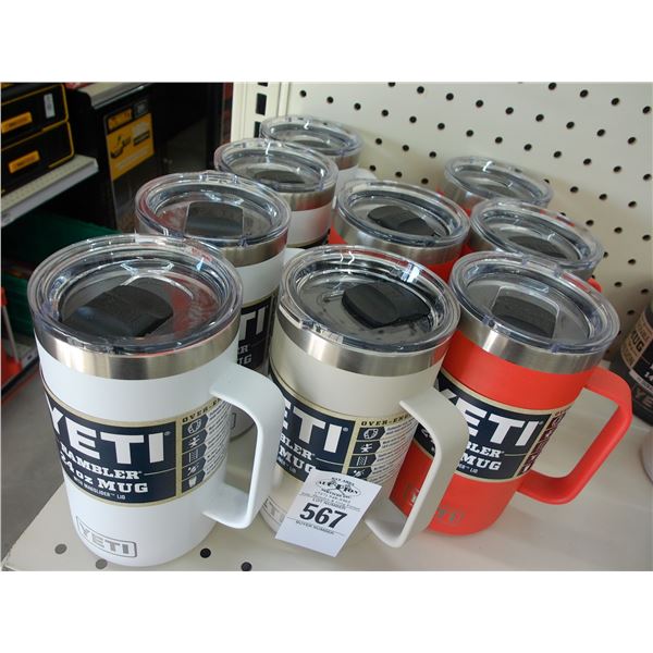 9-Yeti Insulated Mugs - 9 X $