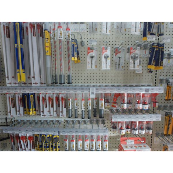 Large Lot of Asst. Drill Bits, Paddle Bits, Router Bits