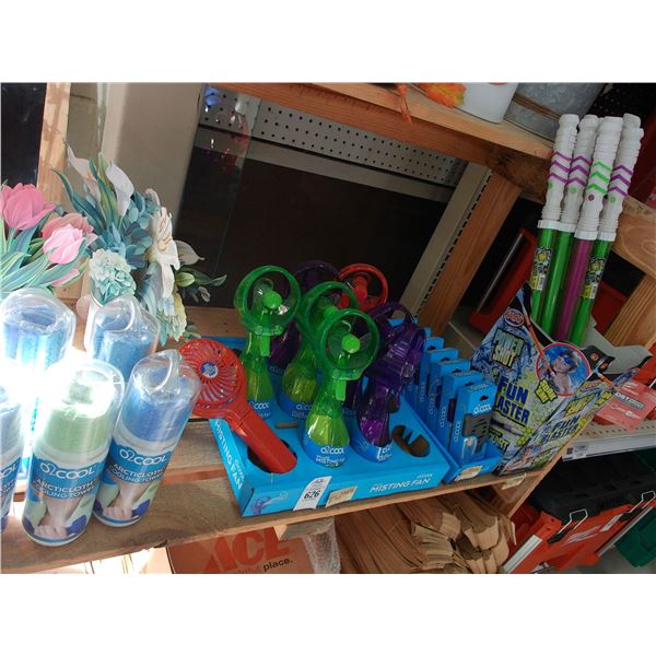Cooling Towels 5, Misting Fans 8, Fun Blasters