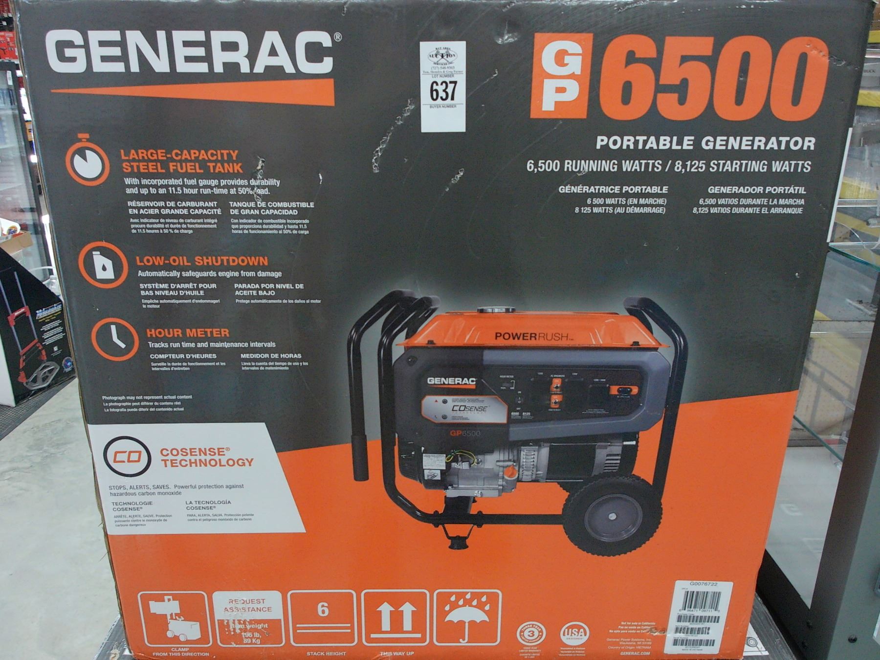Generac GP 6500 Portable Generator - Bay Area Auction Services