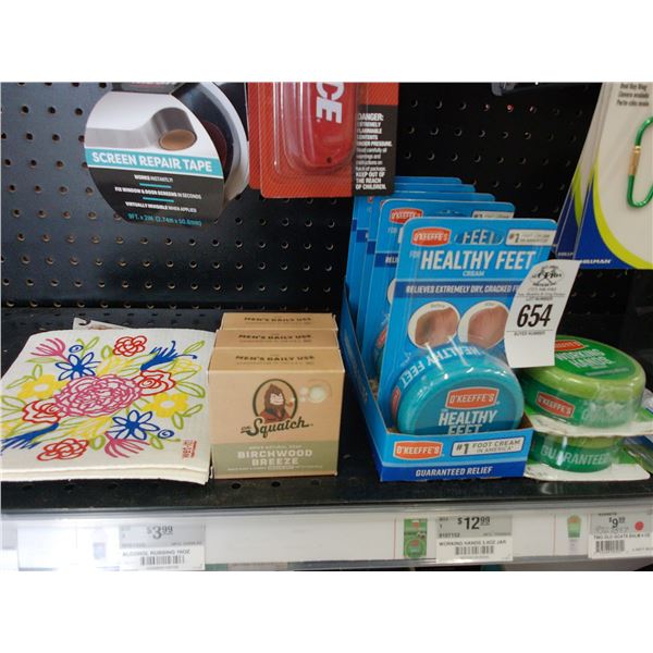 Foot Cream, Sunblock, Eye Glass Repair, More on Shelf