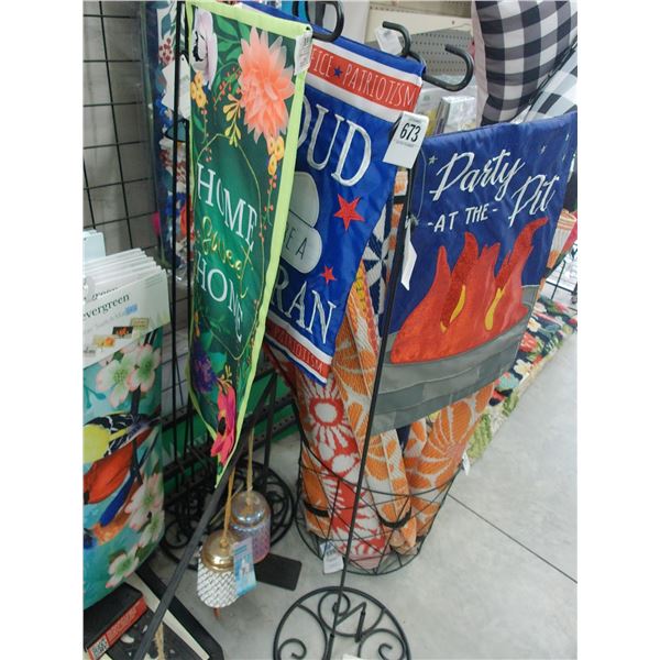 Asst. Lawn Flags, Decorative Balloons, Glass Bells