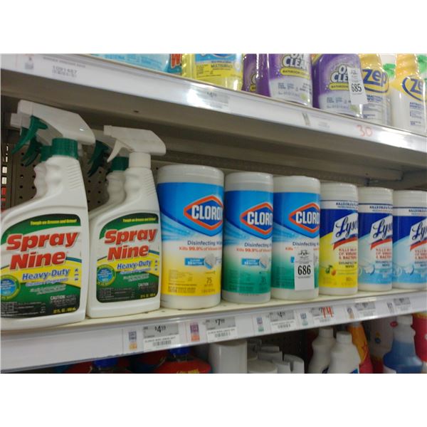 Clorox/Lysol Wipes/Spray Nine - 24