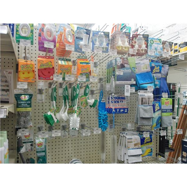 Air Fresheners, Scrub Gloves, Scours, Brushes on Pegs