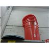 Image 1 : 5-Large Red Lidded Waste Cans - 5 X $