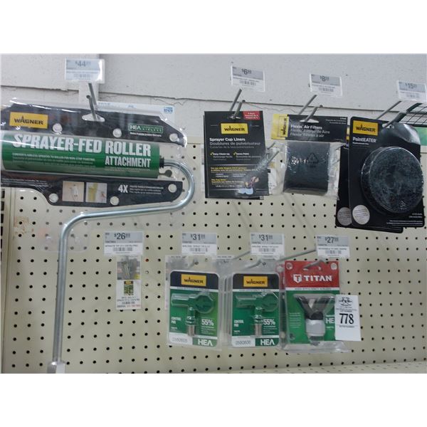 Sprayer Fed Paint Roller, Tips, Filters