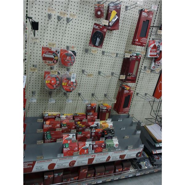 Asst. Sandpaper on Hooks/Shelves