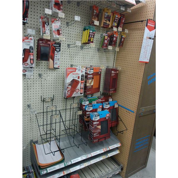 Asst. Sandpaper on Hooks/Shelves w/Steel Wool