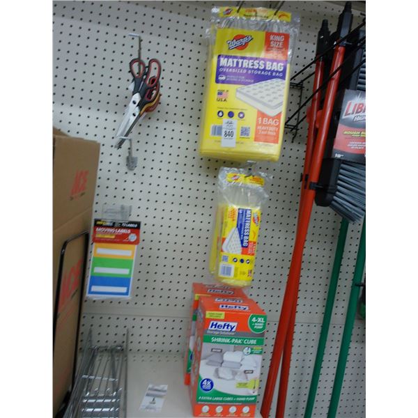 Mattress Bags, Shrink Pack Cubes, Scissors