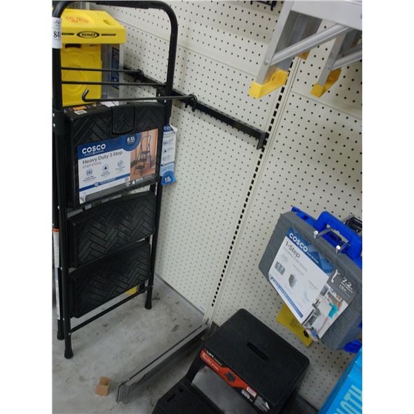 Folding Step Stools 2 w/Small Plastic Step Stools - 2