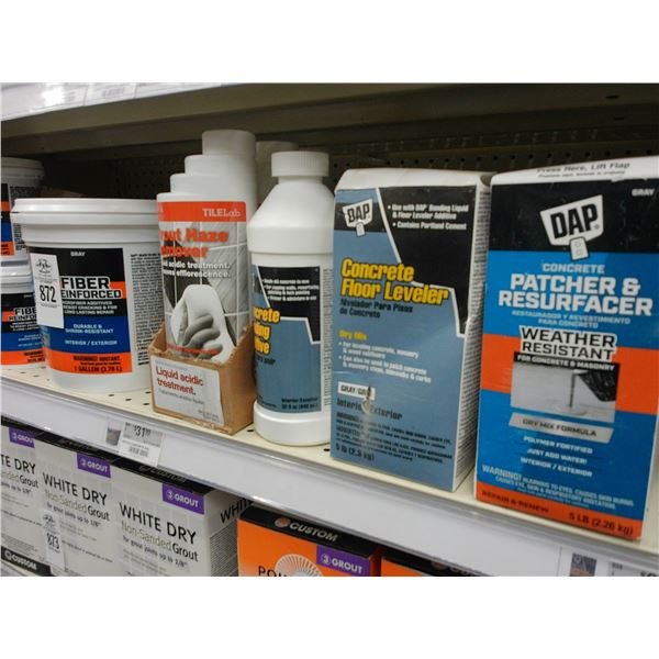 Concrete Patch, Leveling Accessories, Grout Haze Remover