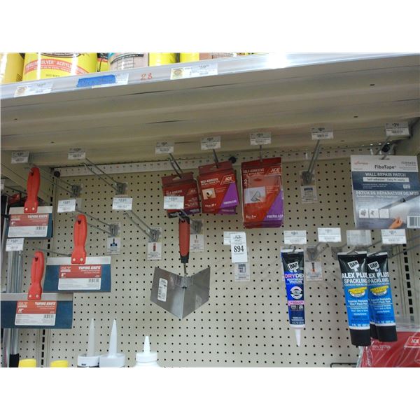 Wall Repair Tape, Patching, Spackling, Taping Knives on Peg
