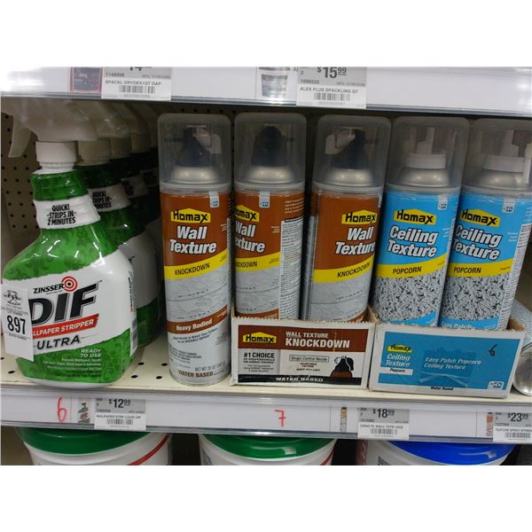 Wallpaper Stripper, Spray On Wall Texture, Drywall Tape, Corner Tape on Shelf