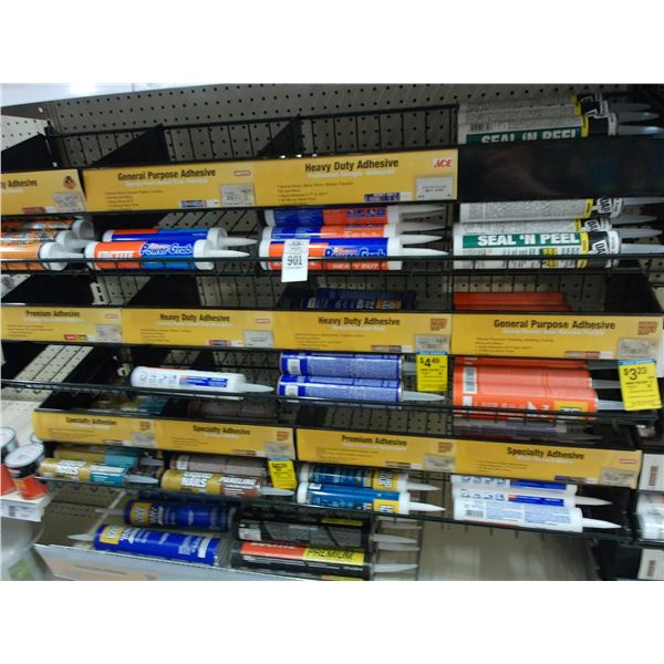 Large Lot of Liquid Nails, Adhesives