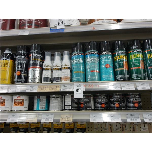 Spray Stains, Wood Hardener, Poly Urethane - 2 Shelves
