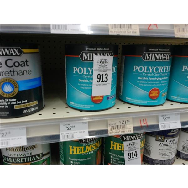 14-Minwax Poly Urethane Quarts - 14 X $