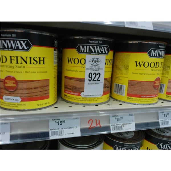24-Minwax Stain Quarts - 24 X $