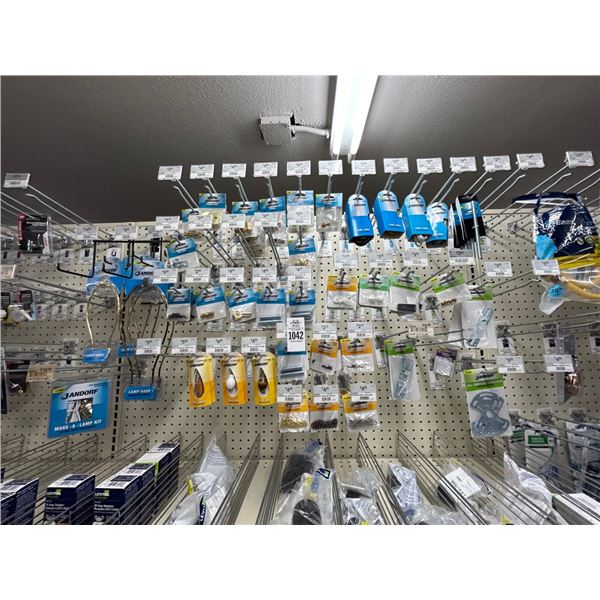 Asst. Lamp Chains, Lamp Harps, Accessories on Pegs