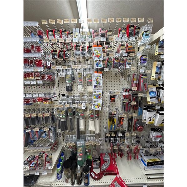 Cable Ties, Voltage Tester, Wire Crimpers, Hardware on Pegs