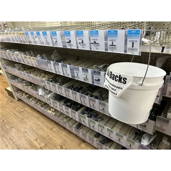 Aisle Side of PVC Fittings, Glue - 5 Shelves