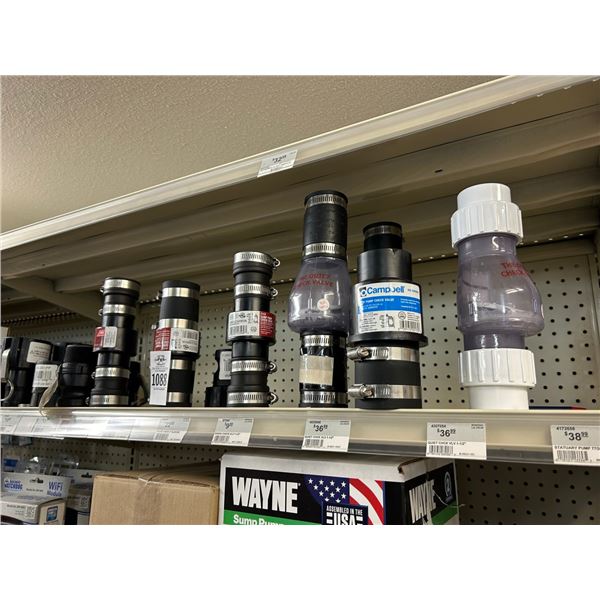 Sump Pump Check Valves, Connectors