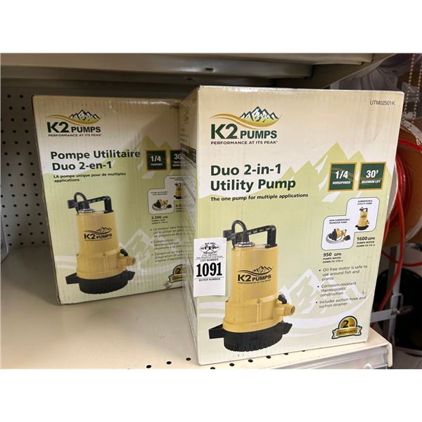 2-K2 Two In One Utility Pumps - 2 X $