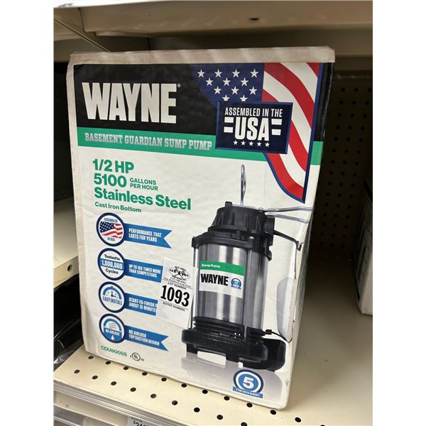 Wayne 1/2 HP  SS Sump Pump