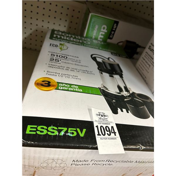 2-Echo  1/3 HP Sump Pump - 2 X $