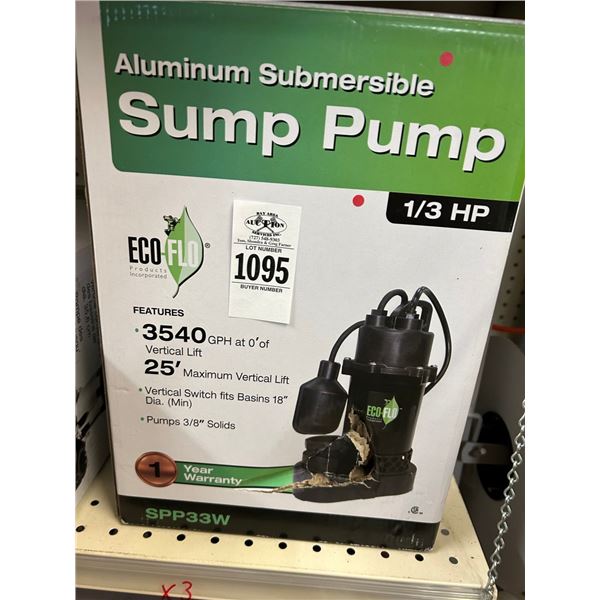 Echo  1/3 HP  Sump Pump