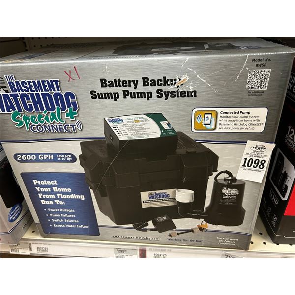 Basement Watch Dog Battery Back Up Sump Pump