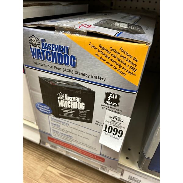 2-Basement Watch Dog Stand By Battery - 2 X $