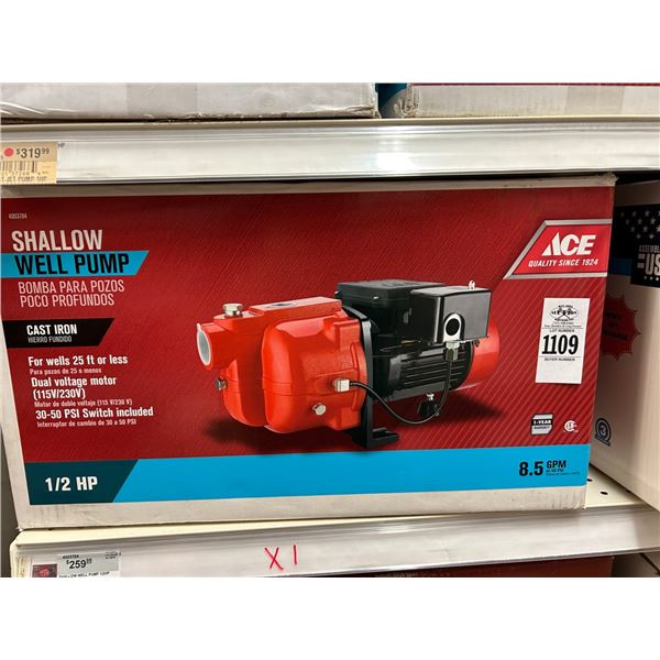 Ace  1/2  HP  Swallow Well Pump