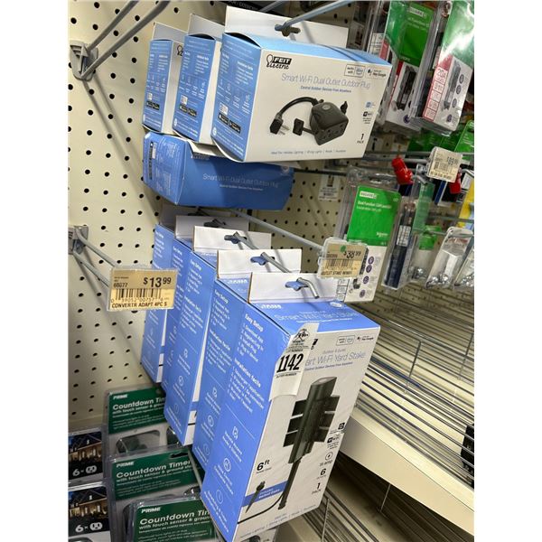 Feit Dual Outlet Outdoor Plugs 4, Smart Wifi Yard Stakes - 5